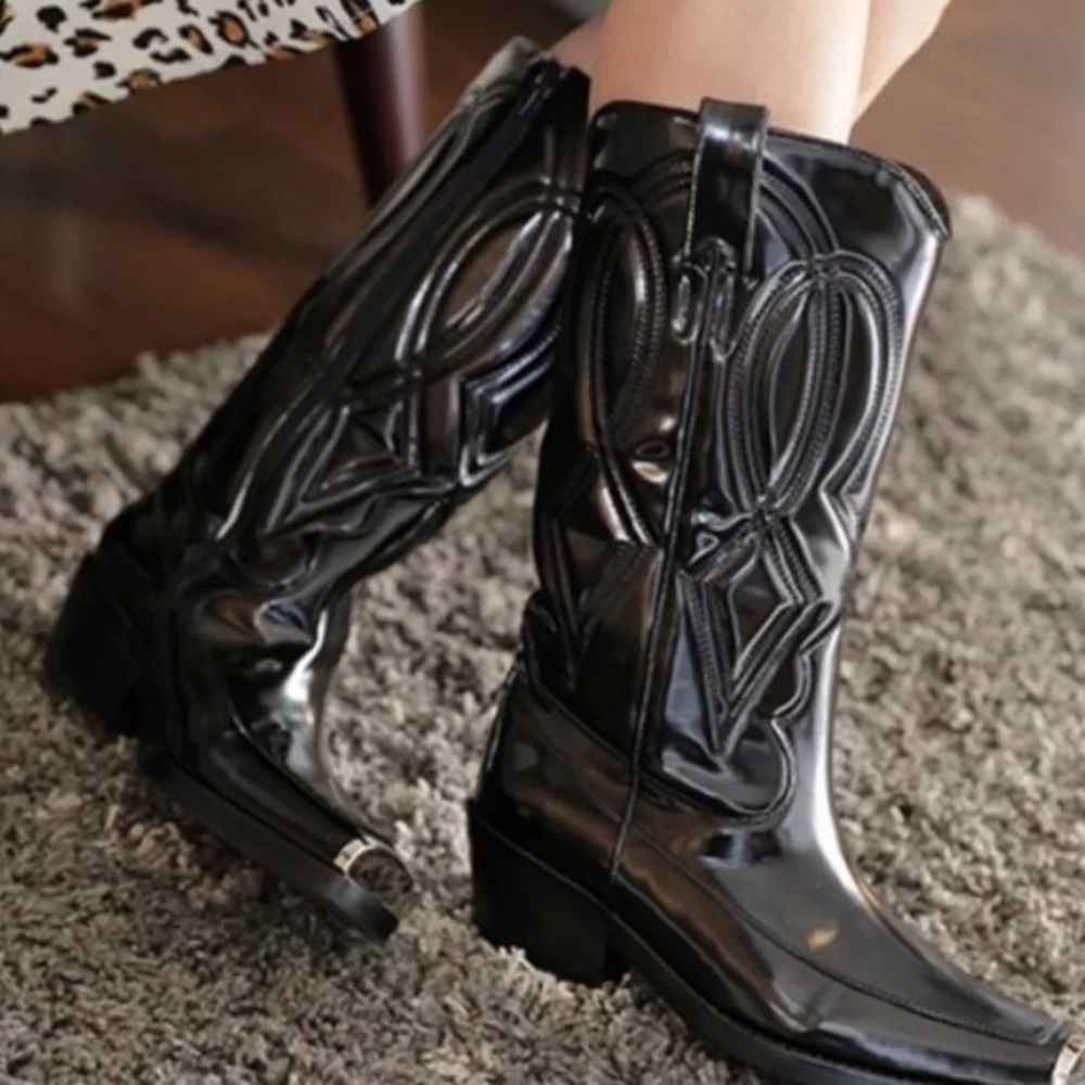 Jeffrey Campbell Eagles Stitched Leather  Boots